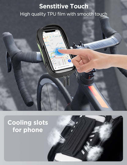 Vitalismo Waterproof Phone Mount Bike Handlebar Bag 360° Rotatable Motorcycle Phone Holder for 4.7-7 Inch Smartphone with Rain Cover Phone Mount Handlebar Bag Bicycle Bag Phone Case