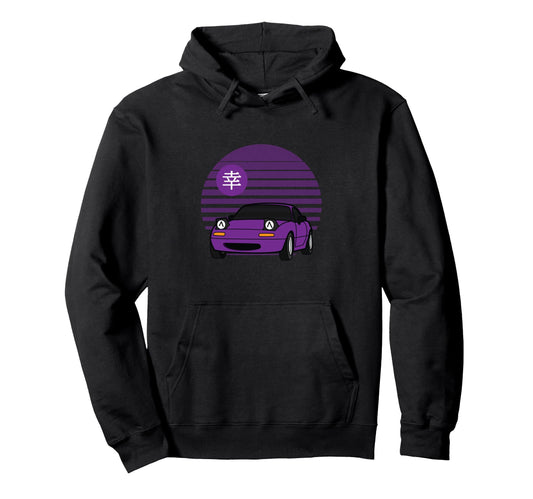 Adorable JDM MX5 NA purple hoodie sweatshirt.