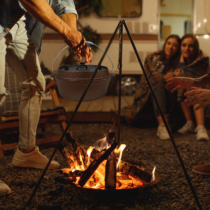 BROILISSIMO Dutch Oven Set Cast Iron approx. 4 6 9 L Grill Pot Fire Pot Pot for Grill and Camping Fire Pot Set