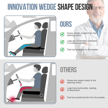 Ajiteogy wedge cushion for car seat driver - Ergonomic seat riser made of memory foam with wedge design - Compatible with driver's seat, van