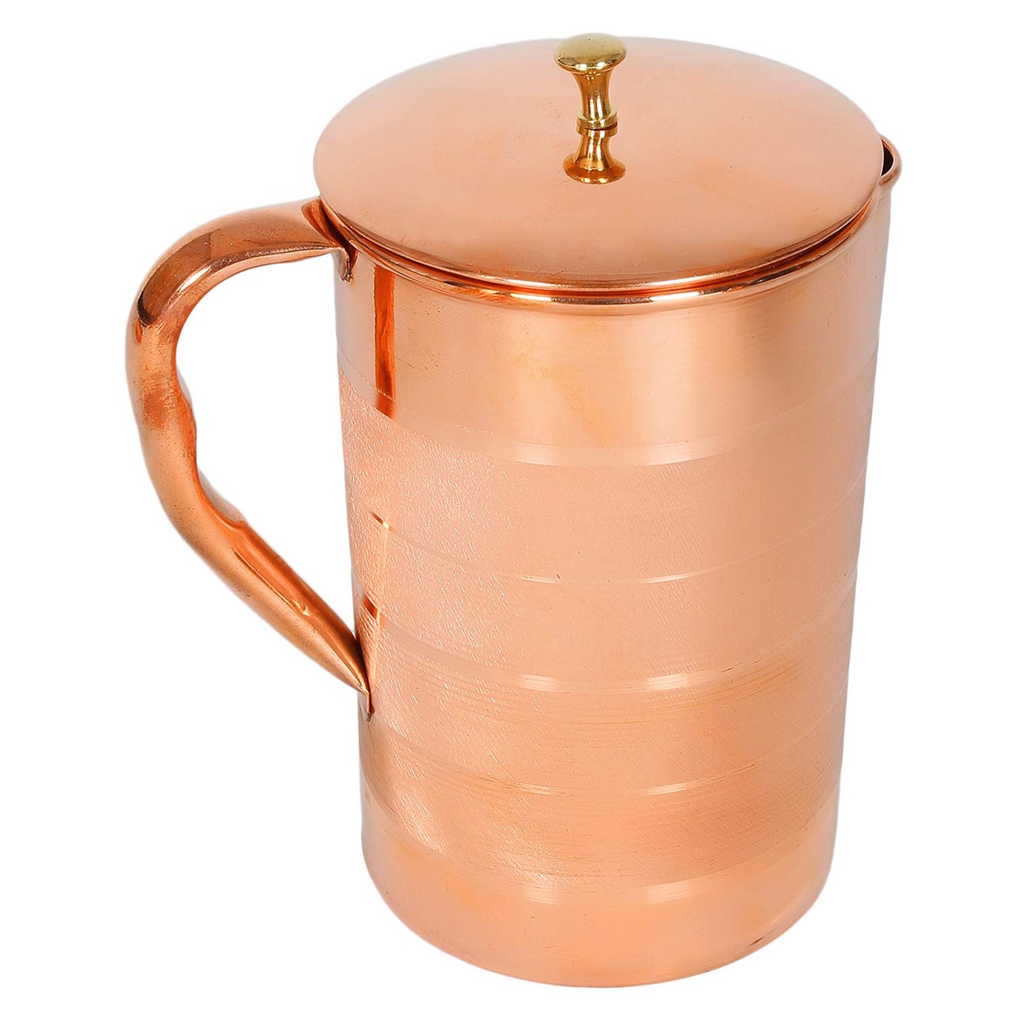 Zap Impex Copper Water Jug with 4 Copper Glasses - 1.6 l - 100% pure copper - Ayurvedic drinking set for home, restaurant, bar, and garden.