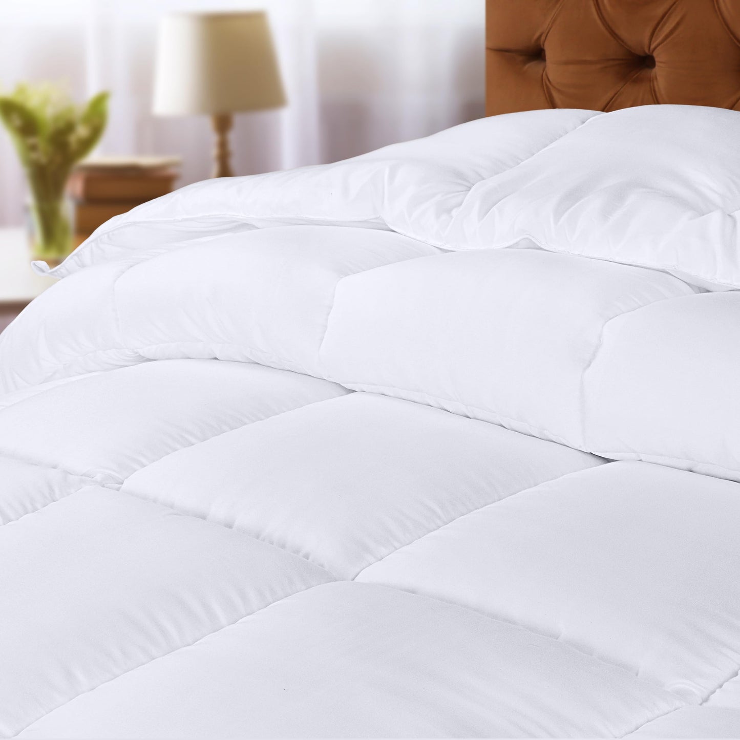 Utopia Bedding Comforter 220 x 240 cm, Duvet 370 GSM Filling, Plush Comforter, All Season Duvet, Quilted Comforter, Alternative Comforter, Super Soft Cozy (White)