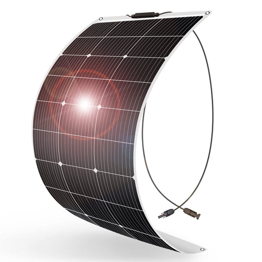 DOKIO 100W flexible mono 12V solar panel - ideal solar module for RV, camping, garden shed