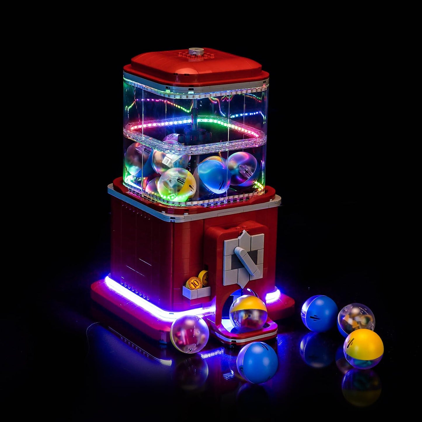 Colorful Light Kit Compatible with Lego 21358 Minifigure Vending Machine (No Model), LED Lighting Set Compatible with Lego Minifigure Vending Machine Creative Toy