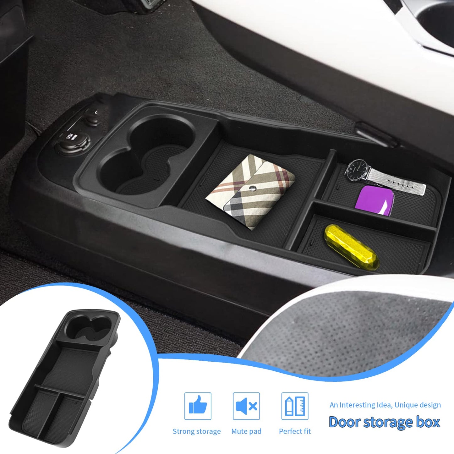 YEE PIN Storage Box Compatible with Kia EV6 2022 2023 Center Console Organizer Tray for EV6 2023 Armrest Organizer Accessories Interior Central Control