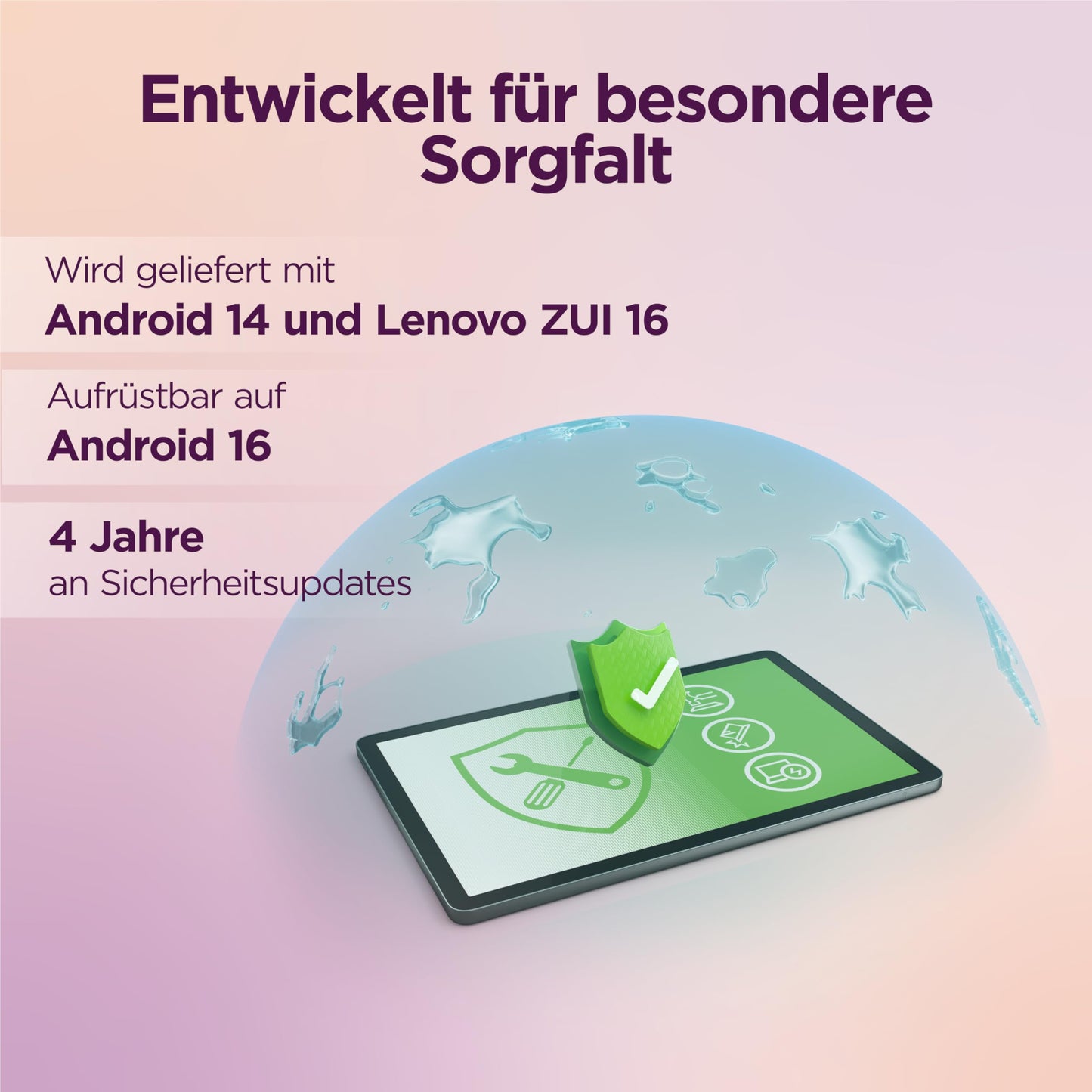 Lenovo Tab Tablet | 10.1" Full HD Display | MediaTek G85 | 4GB RAM | 64GB | Android 14 | Polar Blue | incl. Clear Protective Case