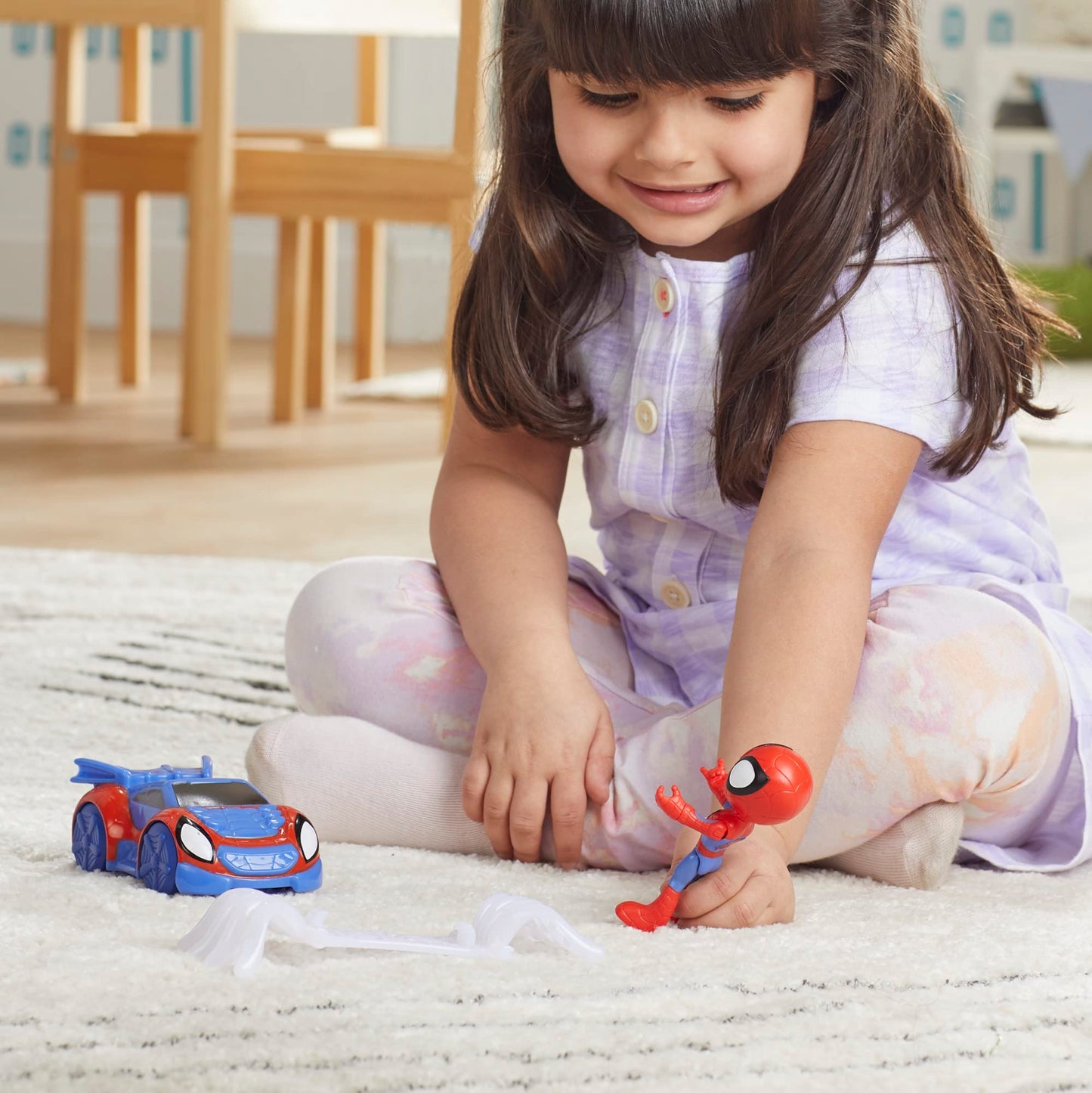 Spidey and his Amazing Friends Marvel Spidey Web-Flitzer Set, Spidey action figure with vehicle and accessory, toy, red
