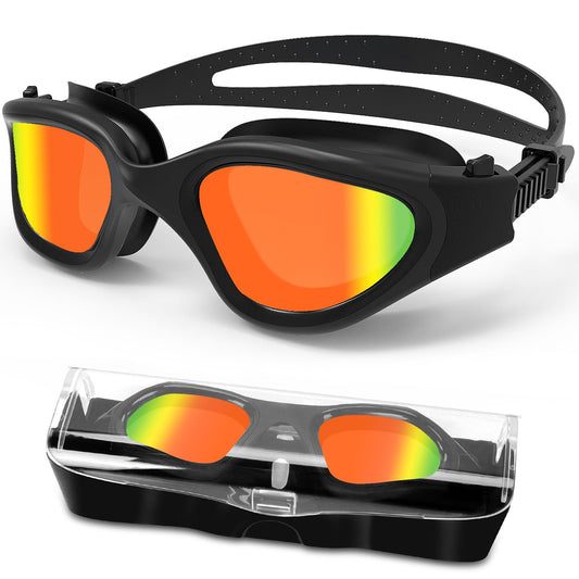 HotSrace Polarized Swimming Goggles Anti-Fog UV Protection Adjustable, Comfort Professional Swim Goggles Non-Polarized for Men Women Adults Teens