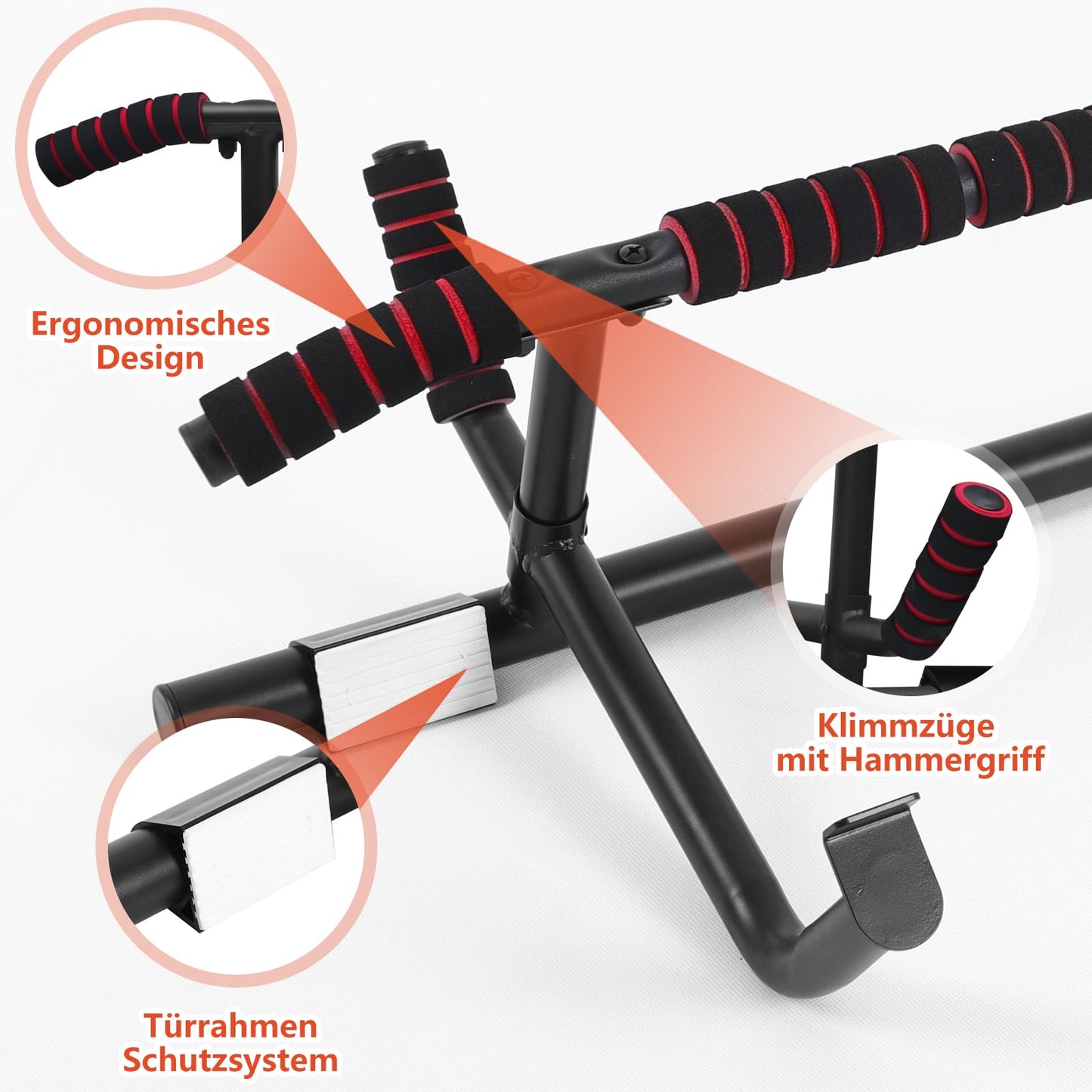 DH FitLife Pull Up Bar Doorway without Screws | Pull up bar Doorway | Bar gymnastics bar door bar for hanging | including suspension trainer | For door frames 70-92cm