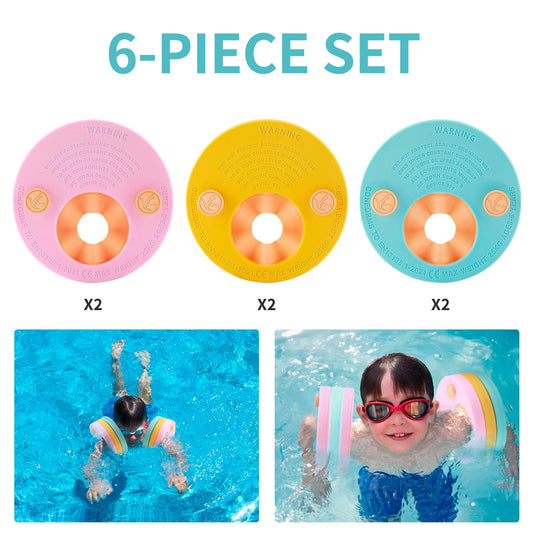kaianda 6 pieces swim discs, swim discs for kids, Eva foam, swim wings for babies, Dolphin arms