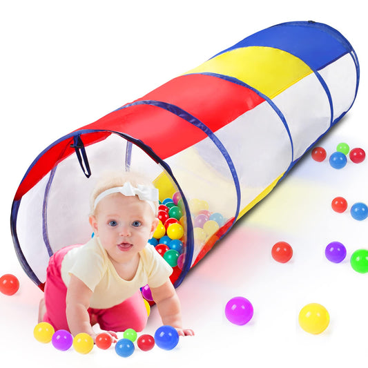 WEEKSUN Tunnel for Kids, 180 cm Play Tunnel for Children, Crawl Tunnel for Kids with Breathable Mesh Window, Pop-up Design with Carry Bag, Tunnel for All Ages, Indoor & Outdoor Use (Ø 46 cm)
