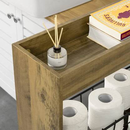 SoBuy BZR46-N Niche shelf with 3 levels Kitchen shelf with wheels Bathroom trolley Bathroom shelf Niche cart Organisation trolley Slim shelf Bathroom furniture Vintage Dimensions approx.: 20x70x60cm