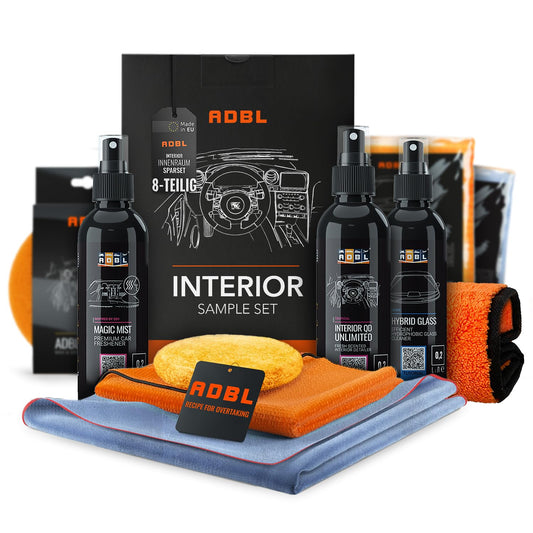 ADBL Car Care Set: Interior Experience Set Car Cleaning Kit Interior Care - Interior Cleaner Glass Cleaner Interior Scent Air Freshener Hand Polishing Sponge Microfiber Cloth Cleaning Cloth | 8-piece