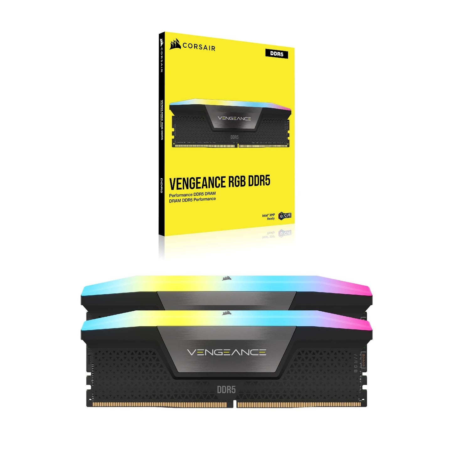 Corsair VENGEANCE RGB DDR5 RAM 32GB (2x16GB) 6000MHz CL36 Intel XMP iCUE Compatible Computer Memory - Black (CMH32GX5M2E6000C36)