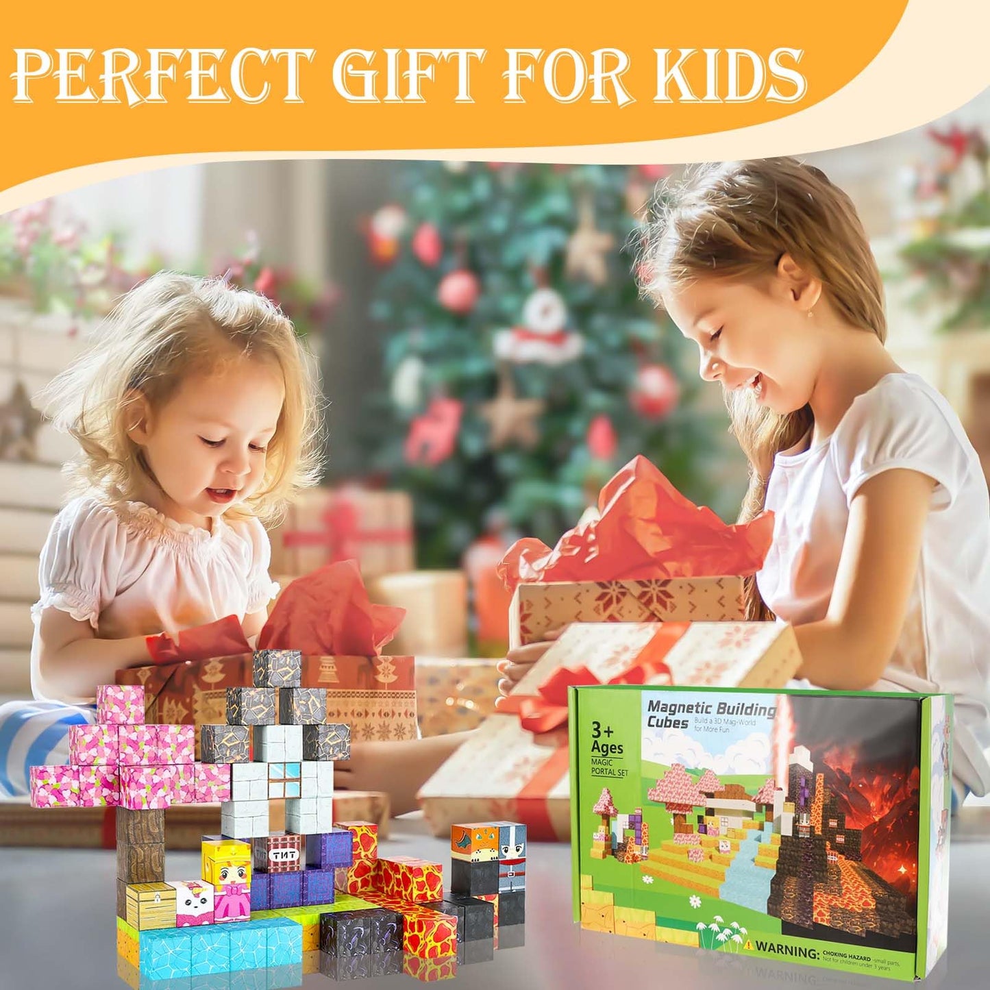 Pavlleen 84 Piece Magnetic Building Blocks, Build My Magnet World Set, Lumberjack Adventure Game for Boys and Girls, for Kids Ages 3 and Up, Creative Children's Games Kids Toys