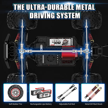 Hosim RC Car, 1:10 Brushless Remote Control Car 68+ km/h, RC Drift Car 4WD with 2 Batteries, Offroad Electronic Toy for Kids and Adults (X08)