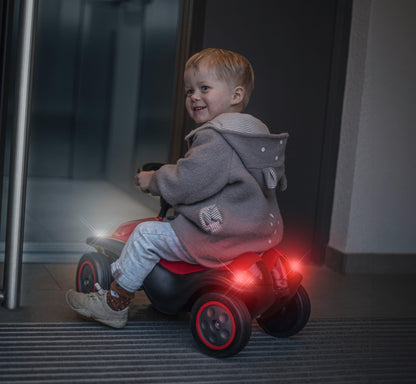 BIG Bobby Car Next 2.0 (red) - Slide car for ages 1 and up with LED lights, storage, sound steering wheel, whisper wheels, and new features, vehicle for children ages 1-5 (max. 50 kg)