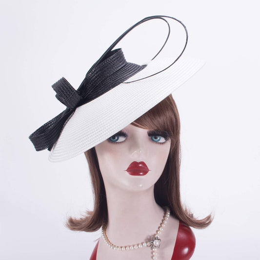 Lawliet Fascinator for women, for weddings, church races, headpiece, T427, white, one size