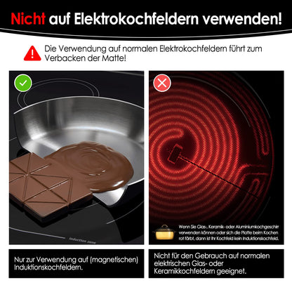 KitchenRaku Large Induction Protection Mat, Silicone Induction Cooktop Protection Mat (magnetic) Cooktop Scratch Protection for Induction Stove, Multifunctional Silicone Mats (61x53cm, Pure Black)