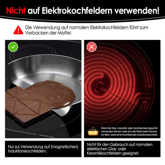 KitchenRaku Large Induction Protection Mat, Silicone Induction Cooktop Protection Mat (magnetic) Cooktop Scratch Protection for Induction Stove, Multifunctional Silicone Mats (61x53cm, Pure Black)