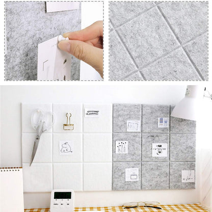 Uoisaiko Large Felt Bulletin Board with 30 Push Pins, 6 Pack 30x30cm Felt Memo Boards Bulletin Board Wall Decor for Office Kitchen, Photos Memos