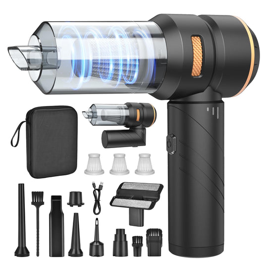 Fwiull Handheld Vacuum, 18000PA Car Vacuum, 4-in-1 Cordless Handheld Vacuum Cleaner, 3-Speed 200000 RPM Car Vacuum, Foldable Car Vacuum for Office Use, Car, Kitchen, Pet Hair