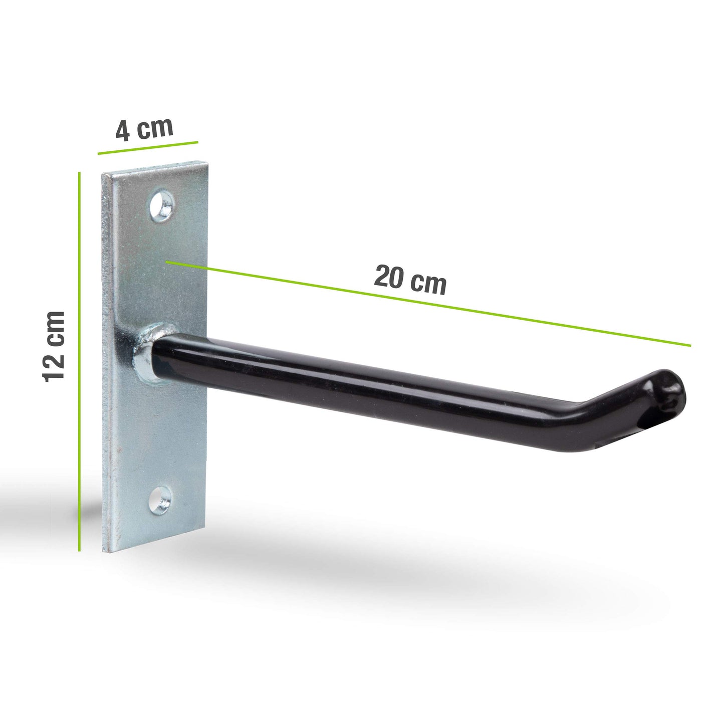 Albert's 801960 Wheel Holder Set | Wall Mount for Car Wheels | Tire Holder with PVC Coating | Galvanised | 20cm long Wheel Hooks