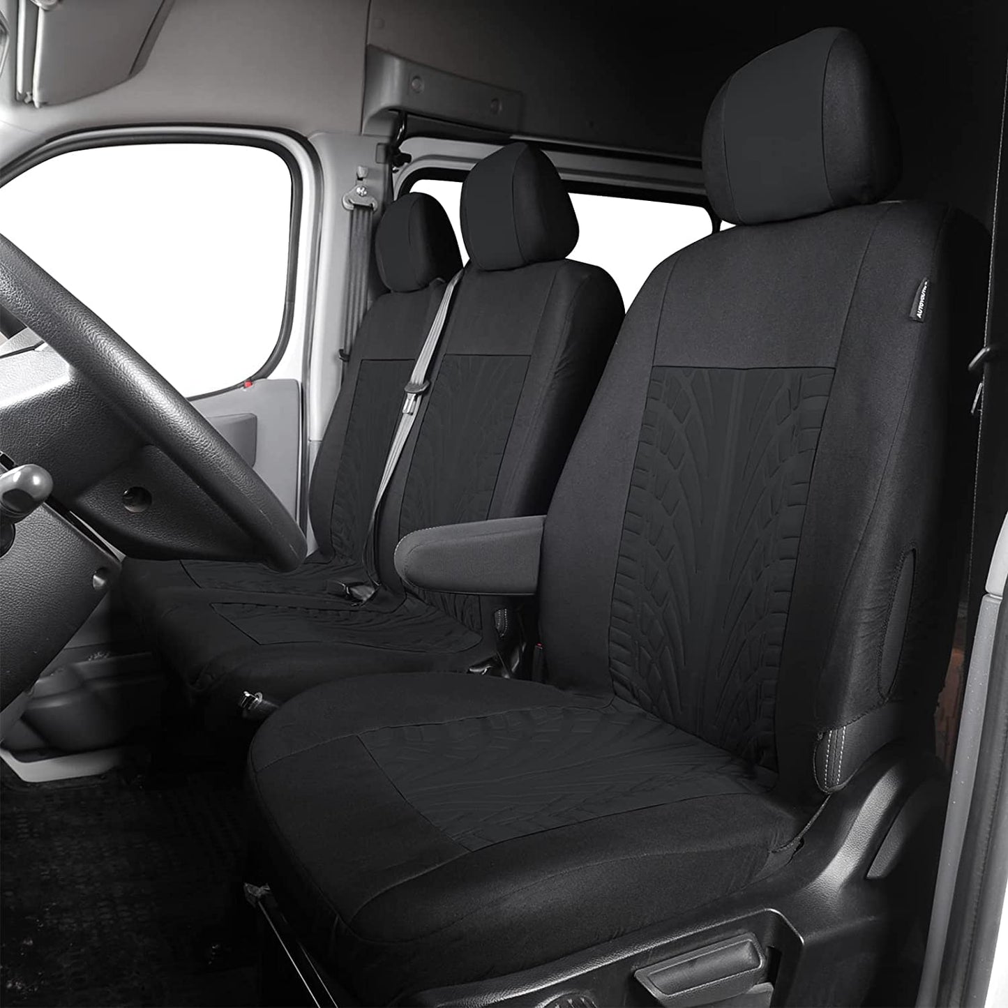 TOYOUN Universal Seat Covers for Vans Trucks - Separate design seat bottom storage accessible, car seat covers 1+2 seat cover seat covers, Black