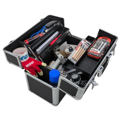 anndora tool box long - L 45 x W 23 x H 34 cm - universally usable - variable dividers - lockable - color black