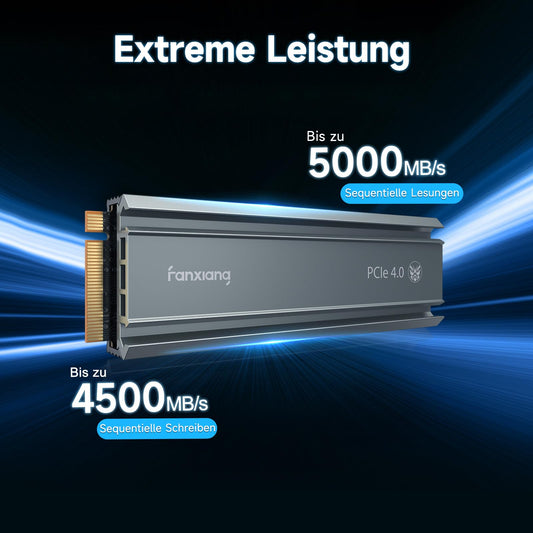 NVMe SSD M.2 2280 2TB Internal Solid State Drive with Heat Sink PCIe 4.0, 5000MB/s Read, 4500MB/s Write, for Gaming, Video Editing, Compatible with Desktop, Gaming Console (S660)