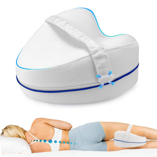 Perfect knee pillow for side sleepers I Orthopedic leg pillow for pain-free sleep I Ergonomic support cushion made of viscoelastic memory foam I breathable cover
