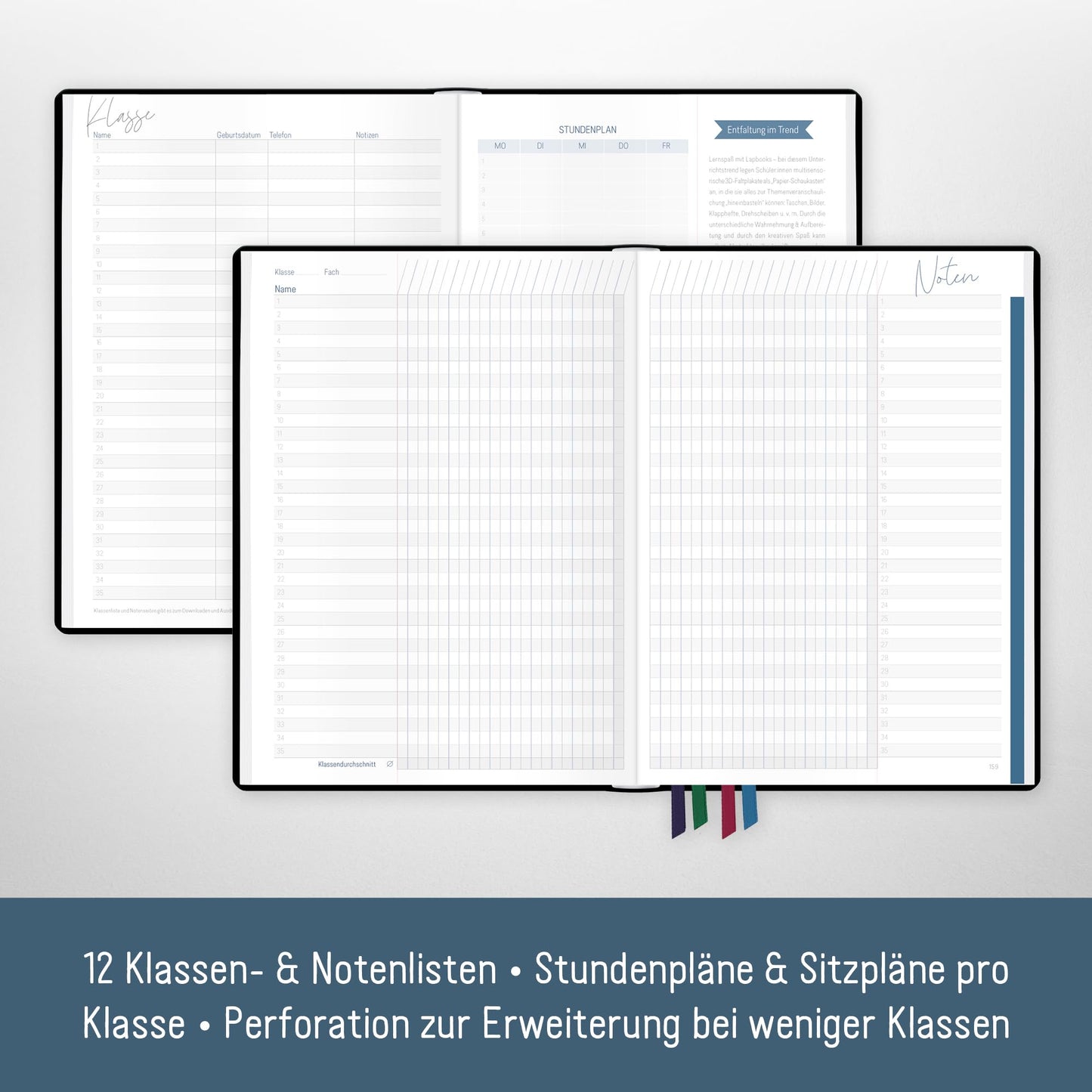 Häfft® Teacher Planner 2025/2026 A5 + "Black Edition" Hardcover teacher planner/school year planner with 236 pages, stickers, and more - sustainable & eco-friendly.
