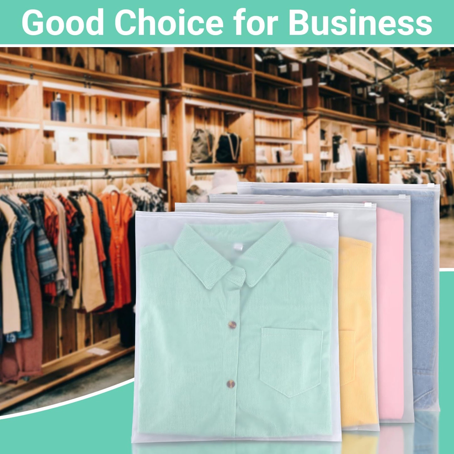Svaldo Zip Bag clothing, 100 pieces 35*40cm storage bags, Frosted Transparent Bag, Storage Bags for Sweaters, Jeans, Jackets (Without Ventilation Openings)