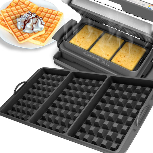 Waffle insert compatible with Tefal OptiGrill XL, 4in1 XL, 2in1 XL, Elite XL, Plus + XL, Elite Plus XL, Silicone baking tray insert, Belgian waffles, waffle, accessory
