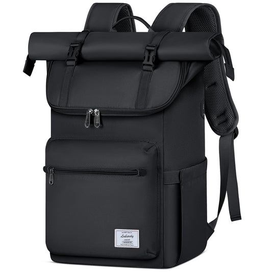Lubardy Rolltop Backpack Men Women Waterproof Laptop Backpack 17.3 Inch School Backpack Daypacks for College Work Travel Leisure