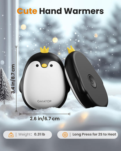 Gaiatop Hand Warmer Electric, 2-Pack 3 Heat Modes Magnetic Portable Pocket Warmer Reusable, Outdoor Camping Hand Warmers Hiking Gadgets Hunting Accessories Gift for Women Men (Black)