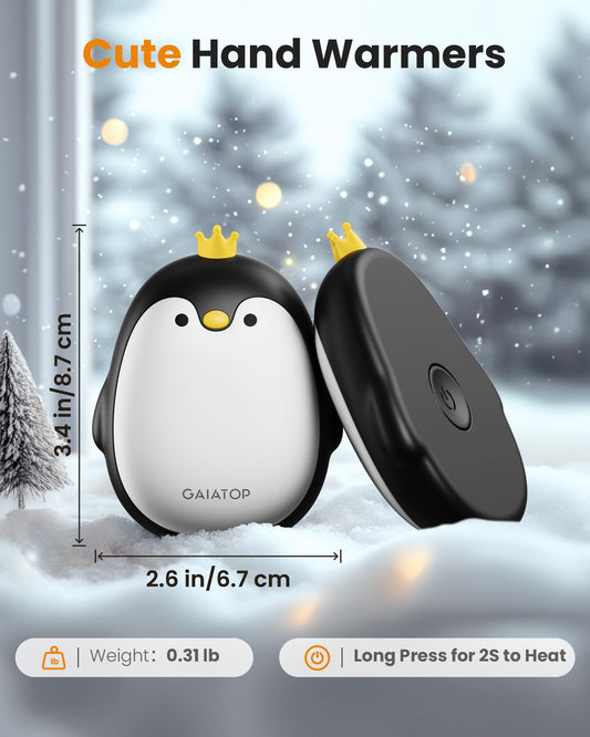 Gaiatop Hand Warmer Electric, 2-Pack 3 Heat Modes Magnetic Portable Pocket Warmer Reusable, Outdoor Camping Hand Warmers Hiking Gadgets Hunting Accessories Gift for Women Men (Black)