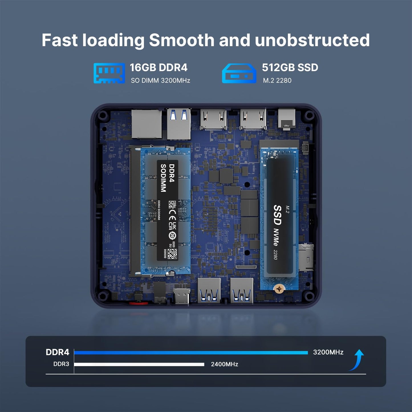 BOSGAME B100 Mini PC, Intel 12th Alder Lake-N100 (up to 3.4GHz) desktop computer, 16GB DDR4 RAM 512GB SSD, mini computer supports 4K triple display/USB3.2/WiFi 5/BT4.2/2500Mbps Ethernet.