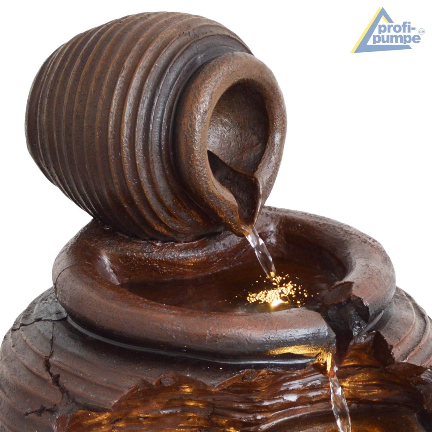 Garden fountain fountain ornamental fountain indoor fountain fountain 4 amphorae with LED light 230V waterfall water feature for garden, pond, terrace, pond, balcony very decorative