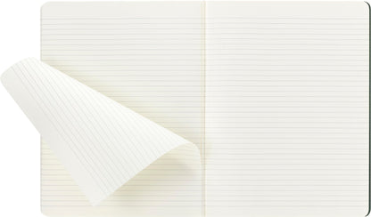 Moleskine - Cahier Journal - Set of 3 notebooks with lined pages - Cardboard cover with visible cotton stitching - Myrtle color - Very large format 19 x 25 cm - 120 pages.