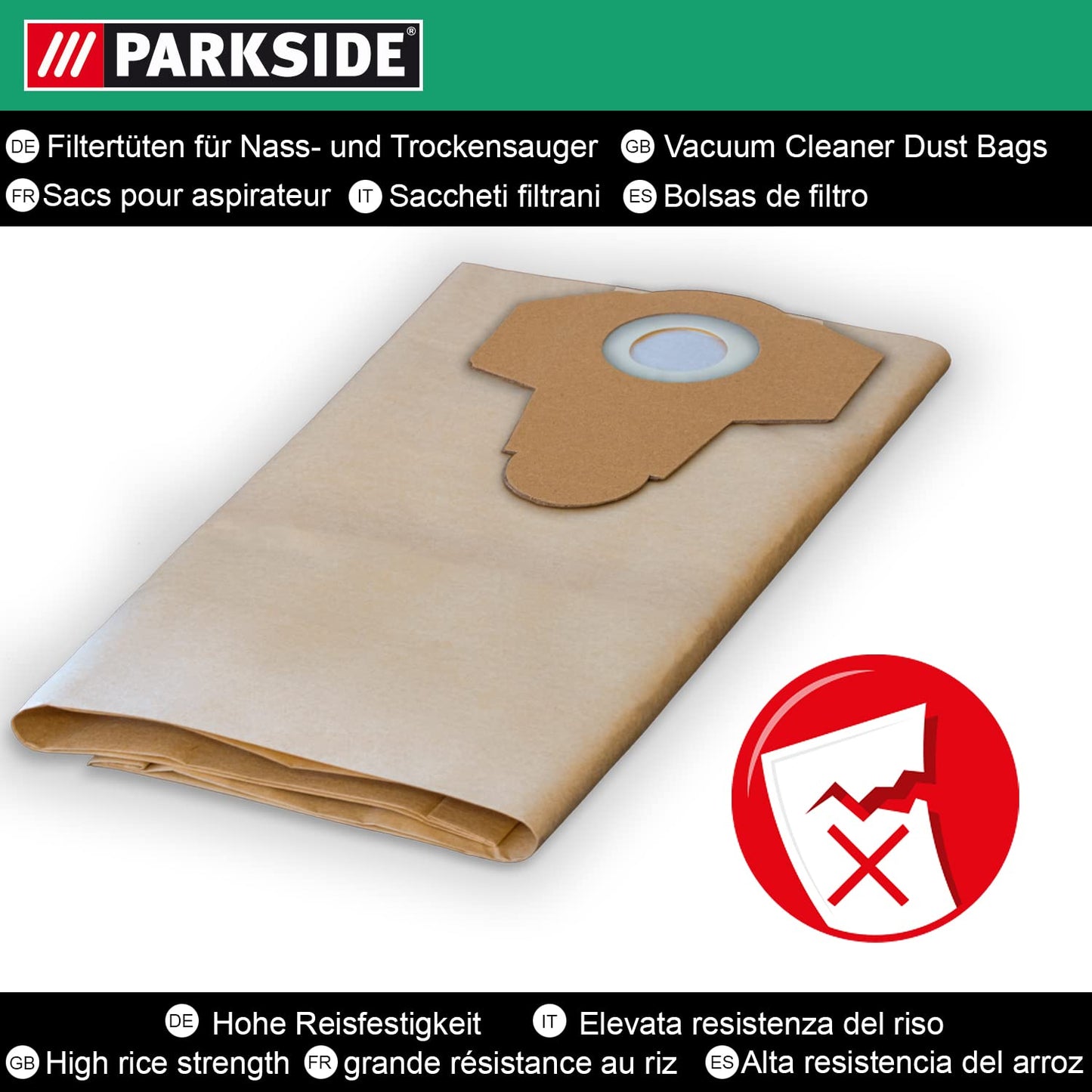 10 original Parkside Lidl dust bags for wet-dry vacuums PWD 25, 30, PNTS 23, 30, 1400, 1500 A1, A2, B1, C1, D1, B2, B3, E2, C4, D5, F2, H4.