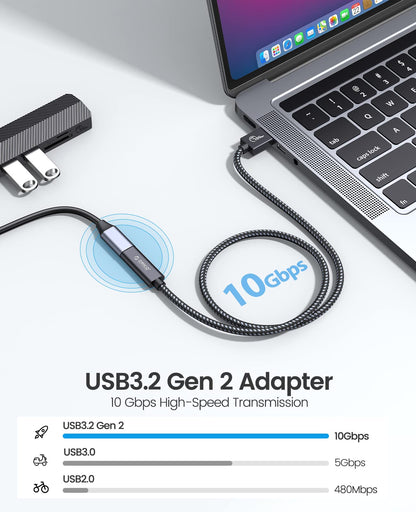 ORICO USB C Female to USB 3.0 Male USB A to 10Gbps USB3.2 Gen 2 Adapter Cable, USB A to USB C Female for USB 3.2 Gen1/USB3.1 Gen2 Compatible with Type-C Phone, Laptop, iPad 1M