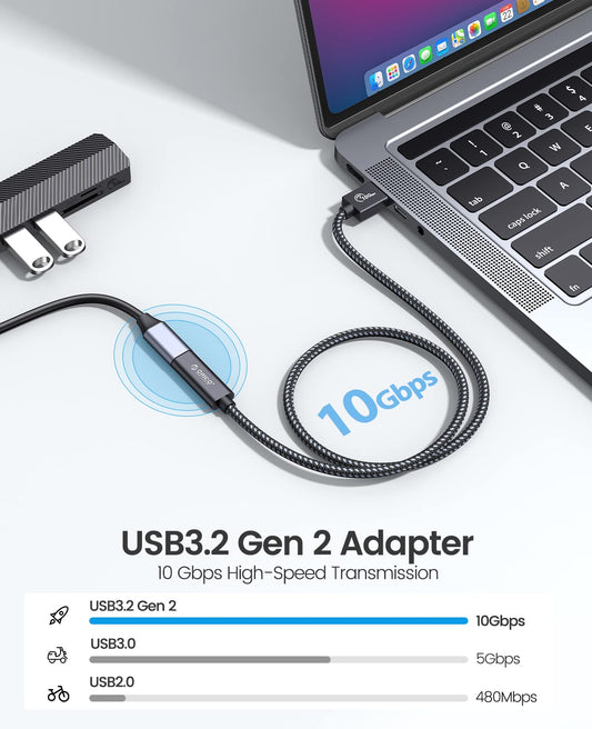 ORICO USB C Female to USB 3.0 Male USB A to 10Gbps USB3.2 Gen 2 Adapter Cable, USB A to USB C Female for USB 3.2 Gen1/USB3.1 Gen2 Compatible with Type-C Phone, Laptop, iPad 1M