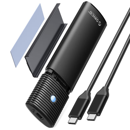 ORICO NVMe enclosure M.2 SATA SSD adapter, USB 3.2 Gen 2 10Gbps PCIe, 5Gbps NGFF M.2 SATA B+M Key 2230/2242/2260/2280, Aluminum external M.2 case support UASP Trim, tool-free PWDM2-BK.