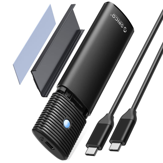 ORICO NVMe enclosure M.2 SATA SSD adapter, USB 3.2 Gen 2 10Gbps PCIe, 5Gbps NGFF M.2 SATA B+M Key 2230/2242/2260/2280, Aluminum external M.2 case support UASP Trim, tool-free PWDM2-BK.