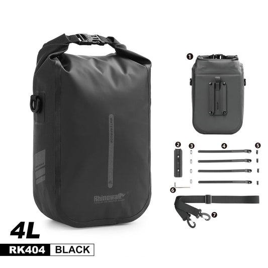 Rhinowalk Bike Rack Bag Waterproof 4/6L Front Bicycle Bag for Rack with Shoulder Strap.