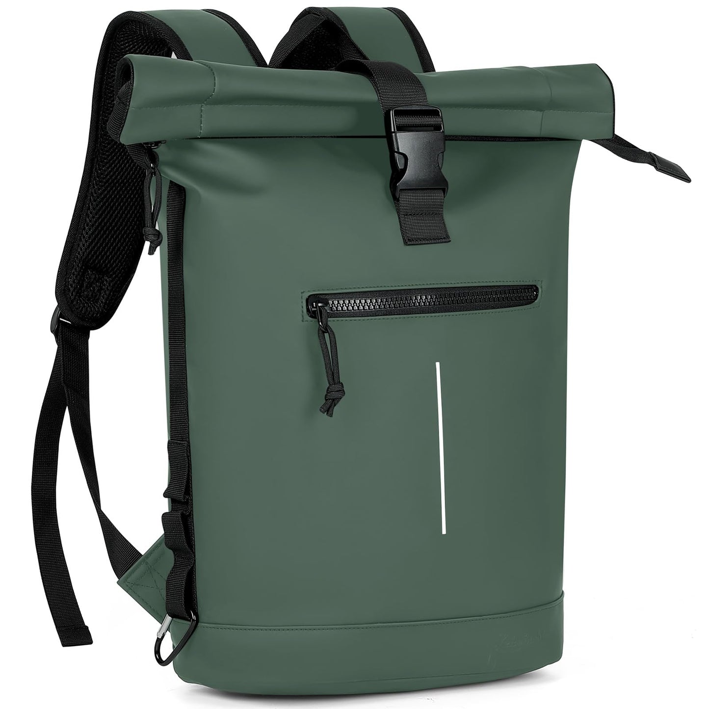 Lekeinchi Rolltop Backpack Waterproof for Women & Men, Large Laptop Backpack with Compartment for 17 Inch Laptop, Elegant Travel Daypack for Travel, Cycling, Uni School, Work-Green.