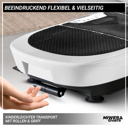Miweba Sports Fitness 3D Vibration Plate MV200-3 Year Warranty - 400 Watts - 99 Intensity Levels - 3D Training - Bluetooth - LED Lighting - Remote Control - Resistance Bands (Black)