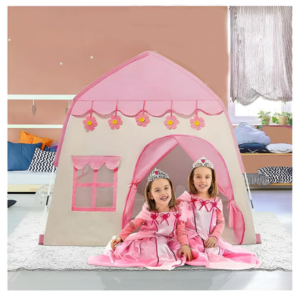 Indoor children's tent, play tent for kids, girls' playhouse, 130*100*130CM large children's play tent, children's play tent (pink)