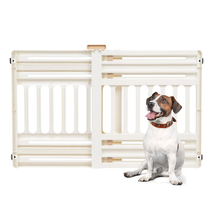Iris Ohyama, Plastic Safety Fence, easy to install and clean, pet barrier, L64 x W61 x H5 cm, single unit, BPA-free, no drilling, PBR-600, dogs, White/Almond